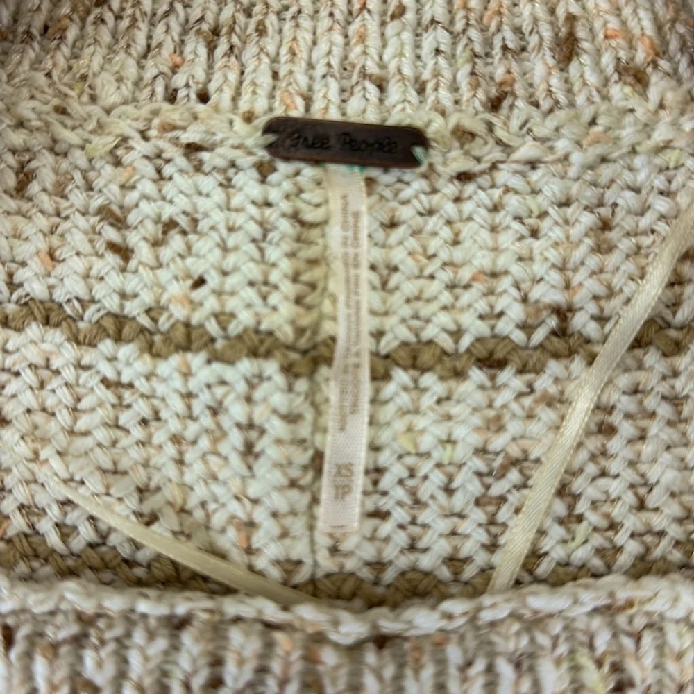 Free People Starlight Sweater Pearl Island Stripes Cream Oatmeal Comfy XS